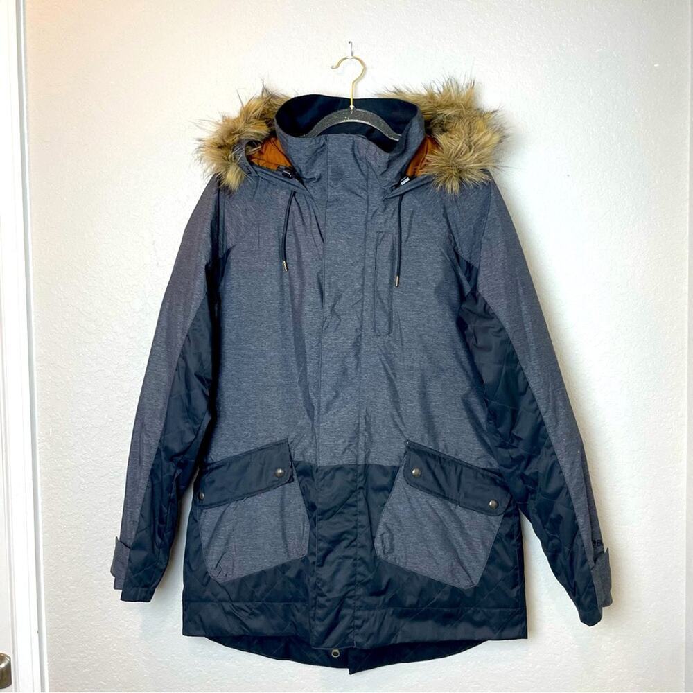 BURTON The White Collection Dryride Women’s Black Snowboarding Hood Jacket Sz XL